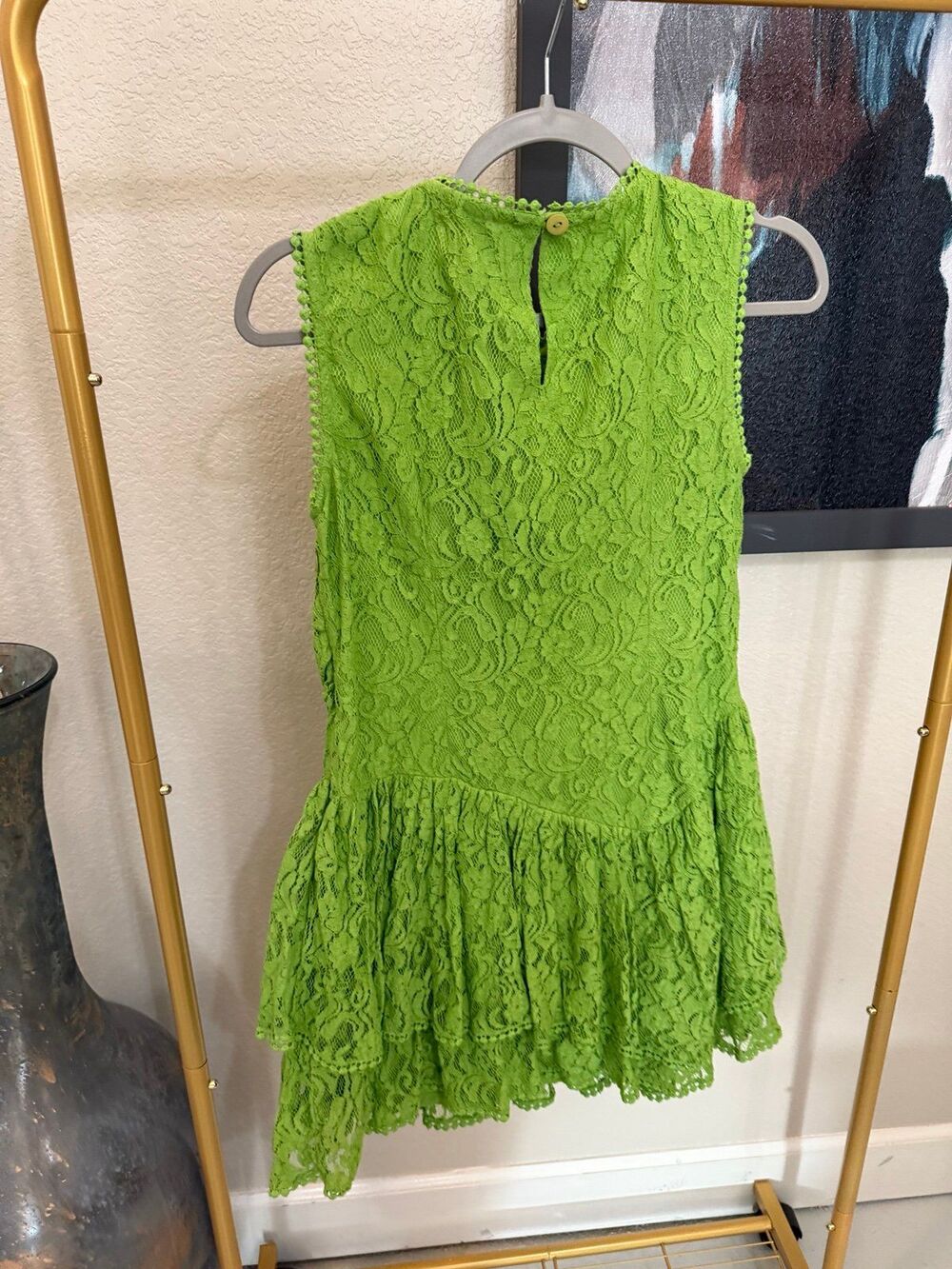 NWT Verb Lace Ruffled Mini Dress Small - Picture 6 of 7